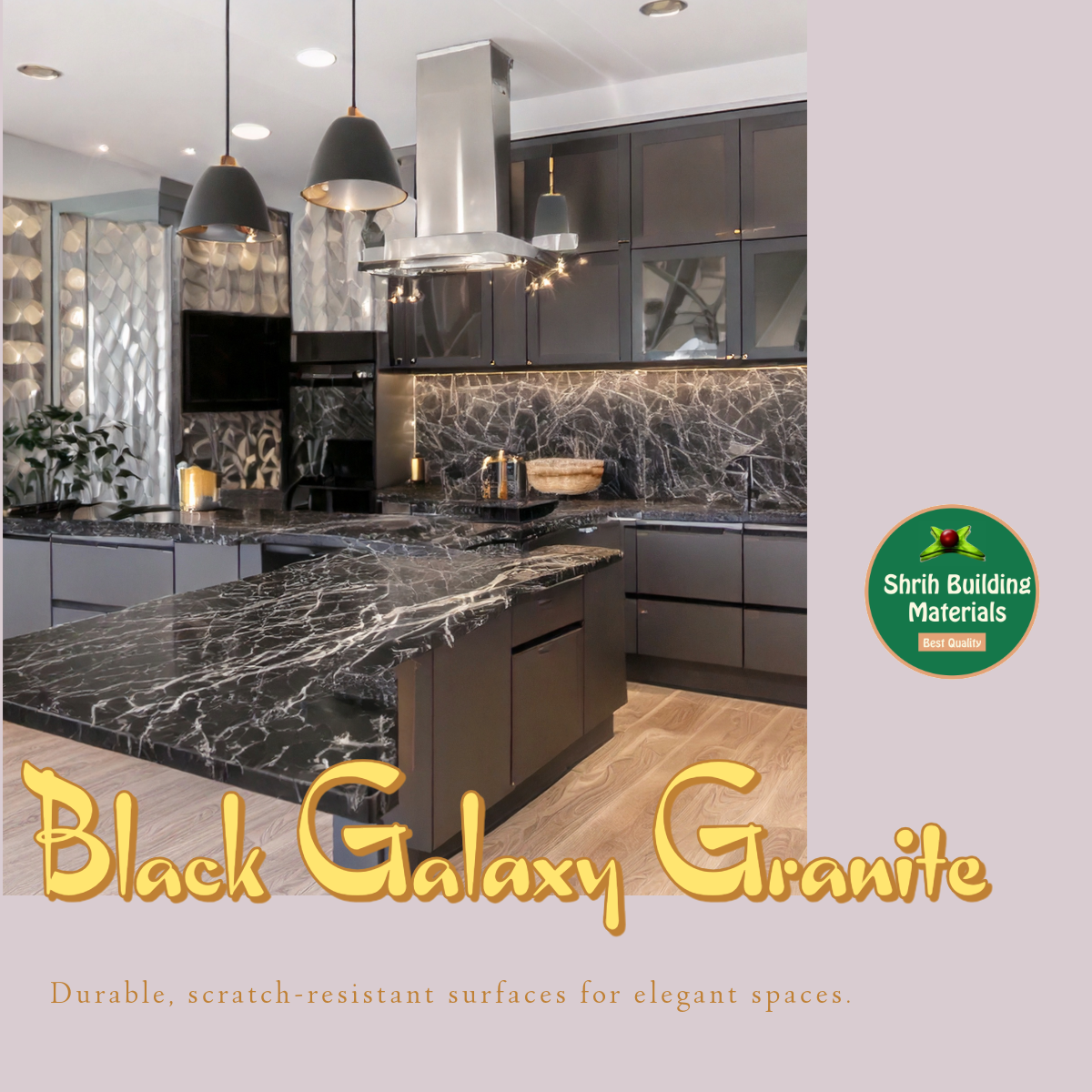 Shrih Onyx Night™ – High-Density, Scratch-Resistant Black Galaxy Granite for Countertops and Flooring by SHRIH BUILDING MATERIALS"